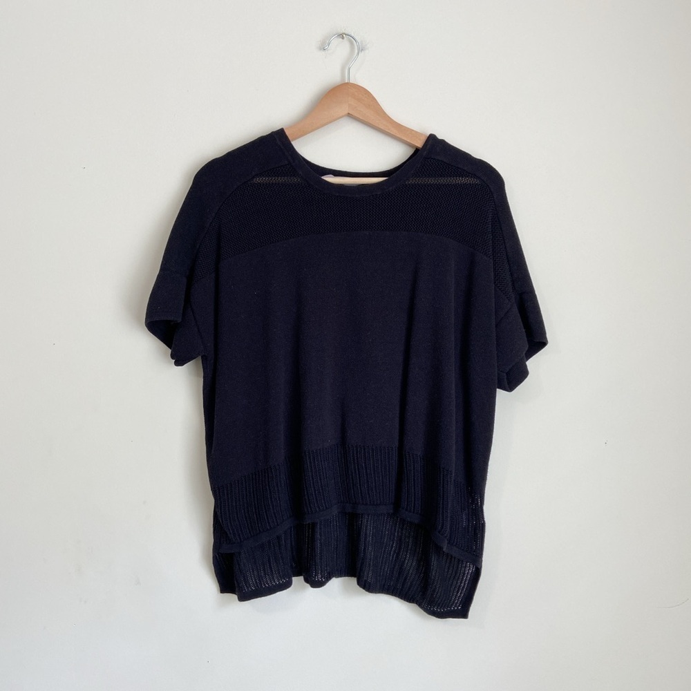 Athleta Mesh Knit Sweater Top